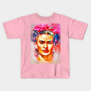 Watercolor Kahlo Kids T-Shirt